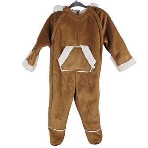 Baby GAP 6-12 Months Brown White Baby Bear Sherpa One Piece NWT